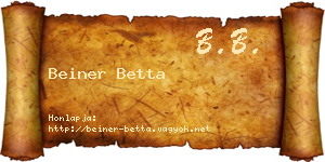 Beiner Betta névjegykártya